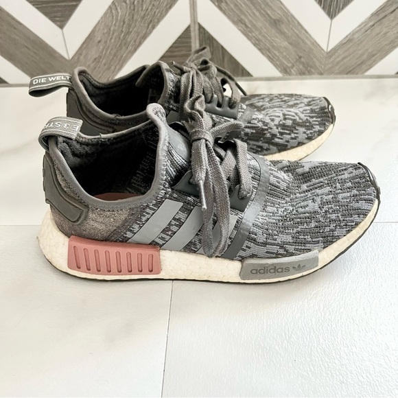 Adidas nmd r1 heather gray raw pink sneakers size 6 - Picture 8 of 11